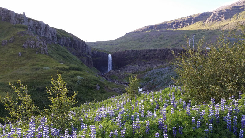 The waterfall Búðarárfoss in Reyðafjörður. 